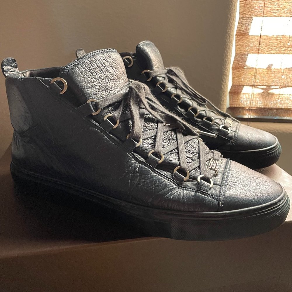 Men's Leather Blue Balenciaga Sneakers